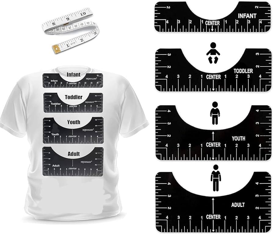 Regla de alineación de camisetas (4 piezas de color blanco)