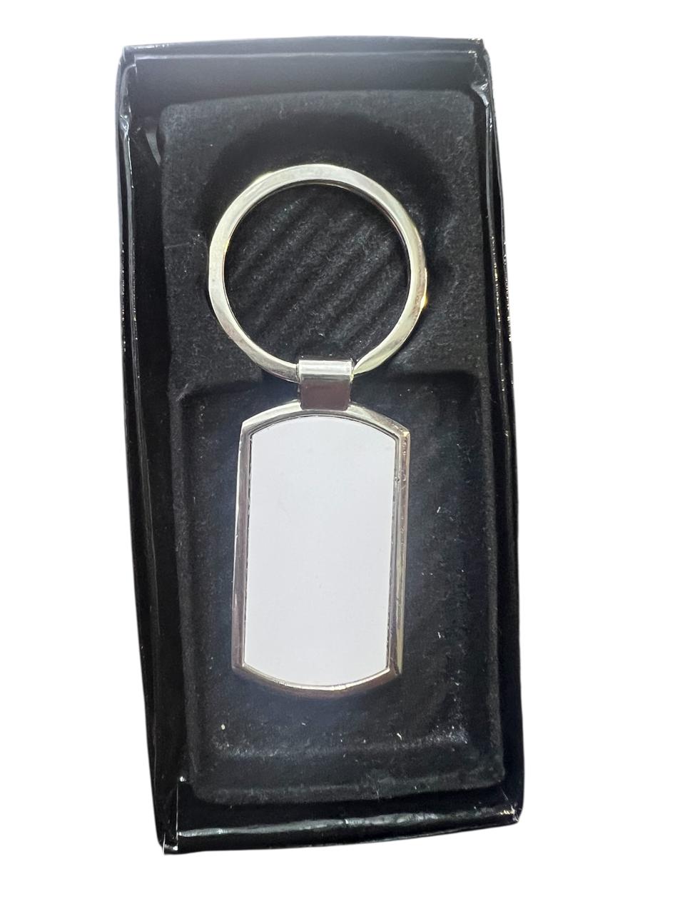 Llavero Metálico Sublimable Forma Rectangular con punta ovaladas