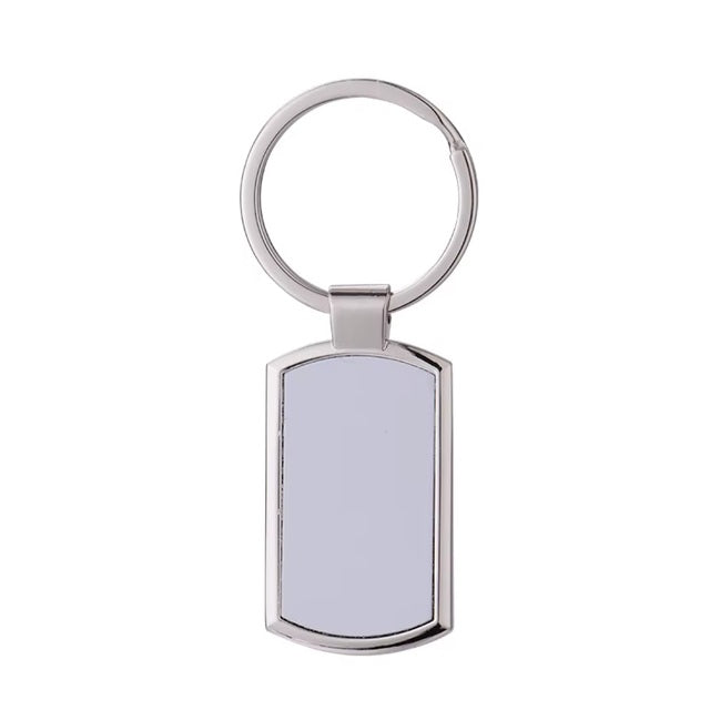 Llavero Metálico Sublimable Forma Rectangular con punta ovaladas