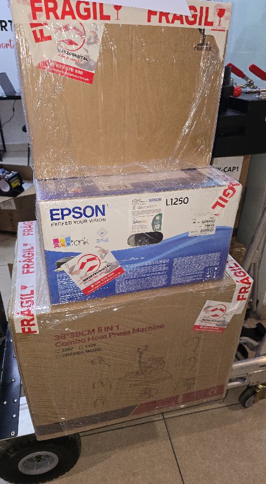 Kit de sublimación multifuncional 8 en 1 con plancha 38x38cm