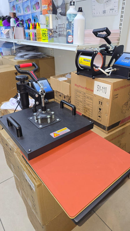 Kit de sublimación multifuncional 8 en 1 con plancha 38x38cm