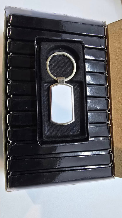 Llavero Metálico Sublimable Forma Rectangular con punta ovaladas