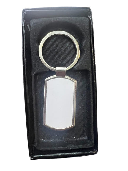 Llavero Metálico Sublimable Forma Rectangular con punta ovaladas