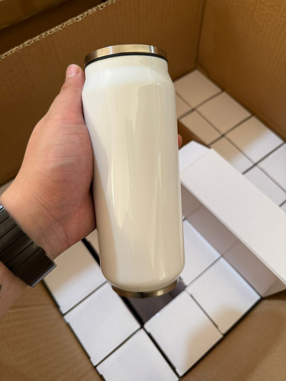 Lata de acero de 500ml color blanco para sublimación (PREVENTA)