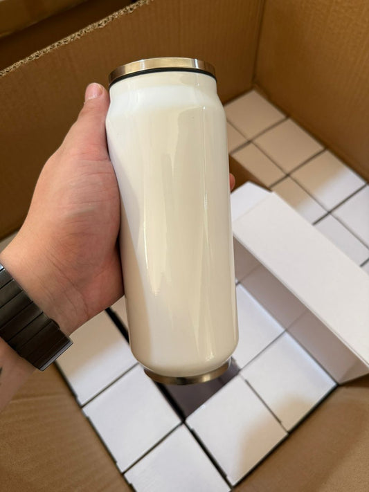 Lata de acero de 500ml color blanco para sublimación (PREVENTA)