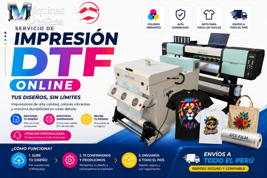 Servició de impresión DTF en tamaño de 60cm x 100cm con Cabezal i3200