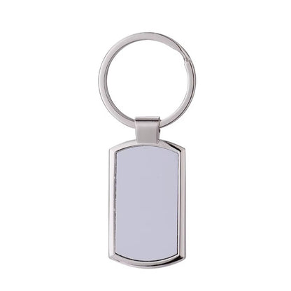 Llavero Metálico Sublimable Forma Rectangular con punta ovaladas
