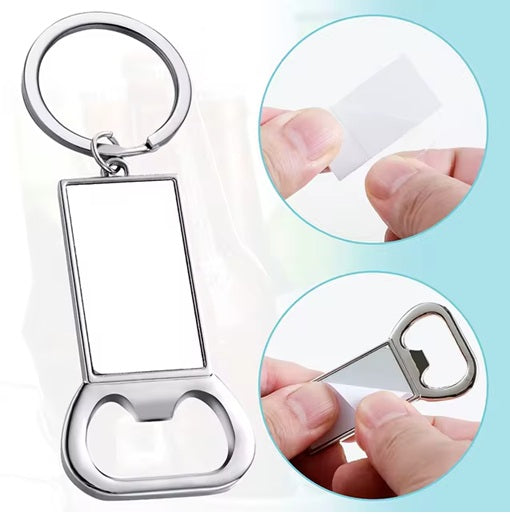 Llavero Metálico Sublimable Modelo Destapador (Incluye cajita)