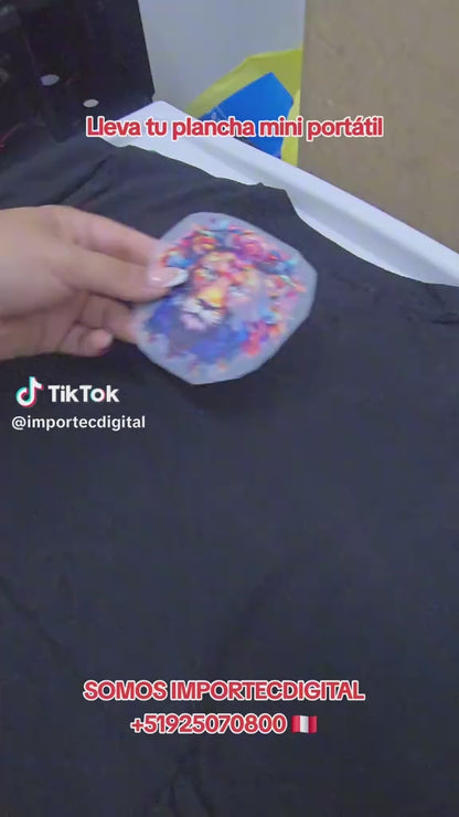 Plancha mini portátil para sublimación, dtf, vinil, y otros.