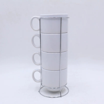 Taza de Café Apilable sublimable x4 con Caja